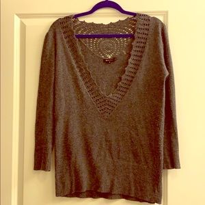 BCBG Maxazira Angora Wool Gray Sweater